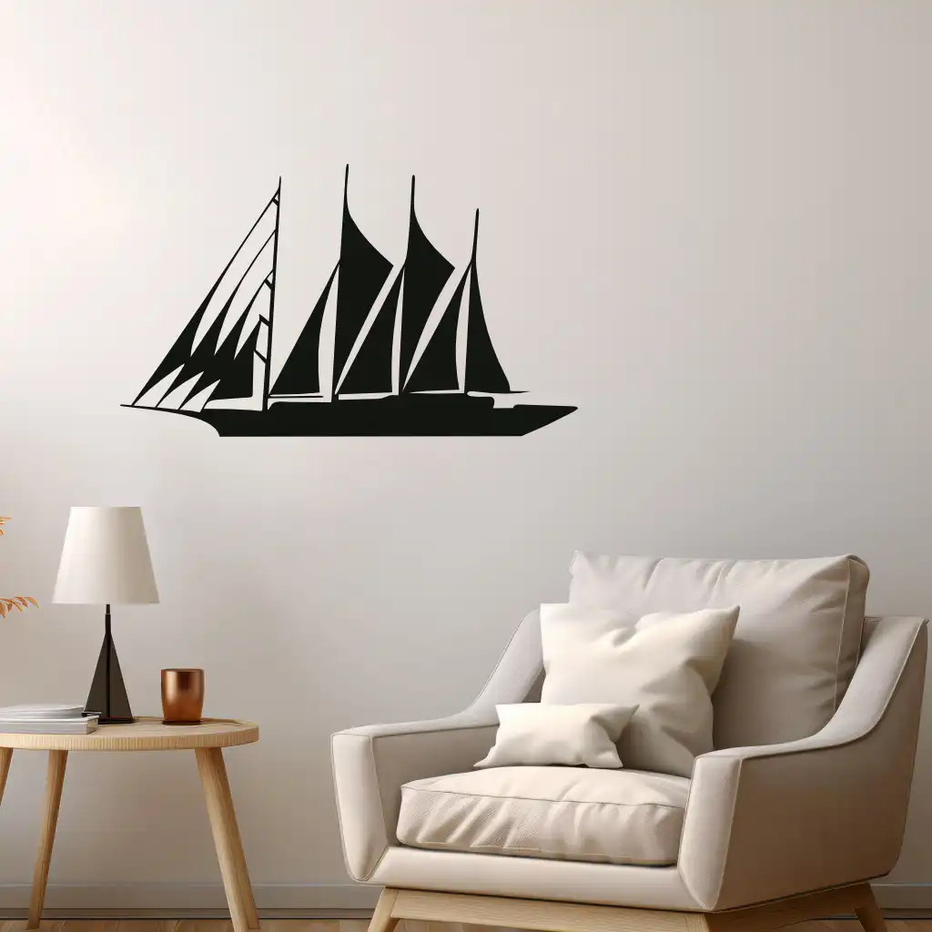 Segelbåt, Båt - Trä väggdekor