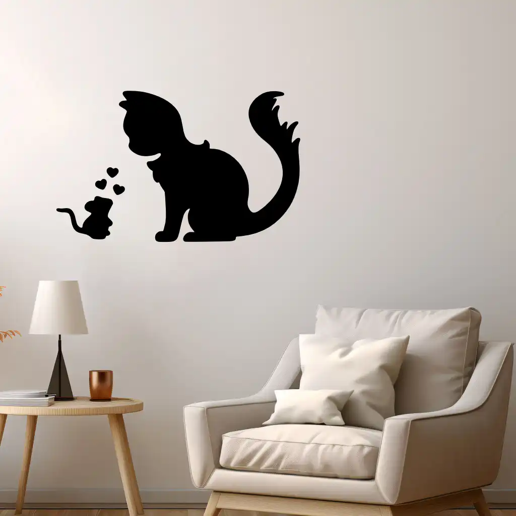 The Cat and the Mouse - Wooden Wall Decor
